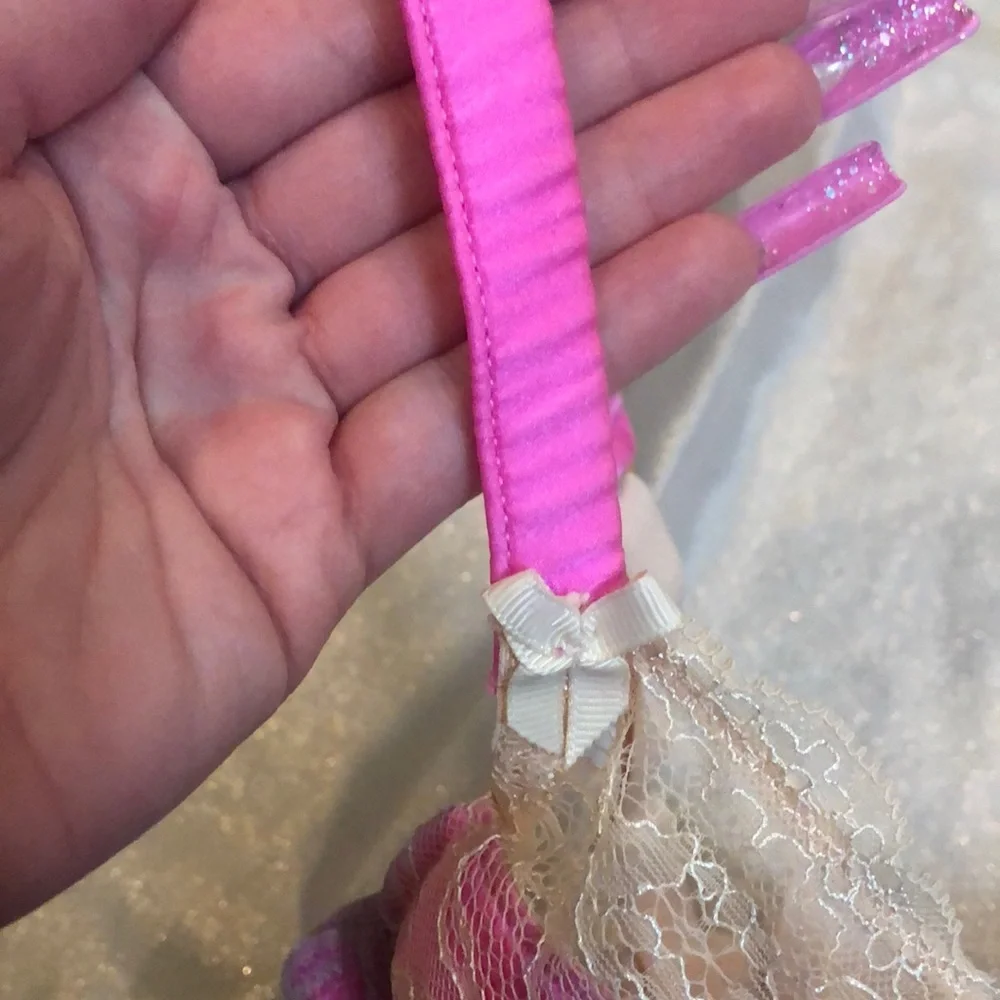 Victoria secret lace bra pink bows satin angel - Picture 3 of 10